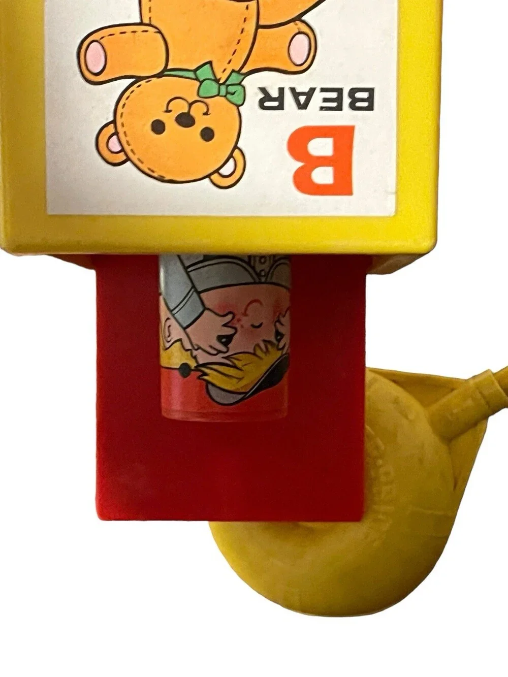 VTG Fisher Price 1970 PeekaBoo Block & Suction Cup Spinning Butterfly Toy